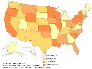 Unemployment Rate, by State, Veterans Ages 18 and Over, Annual Average, 2016.